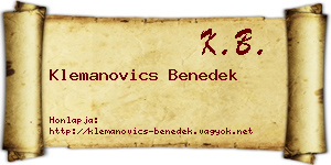 Klemanovics Benedek névjegykártya