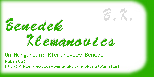 benedek klemanovics business card